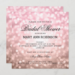 Invitation Le rose de Fête de la mariée rougissent les