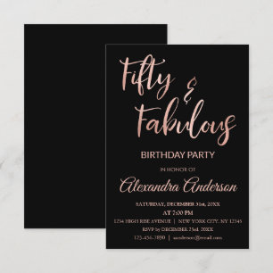 Invitation Le Rose Gold Foil 50 et fabuleux