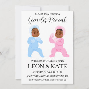 Invitation le rose moderne et le bleu du genre révèlent des i