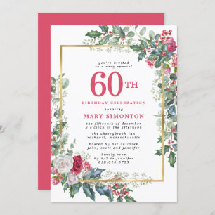 Invitation Le Rose rustique Holly Berries 60e anniversaire