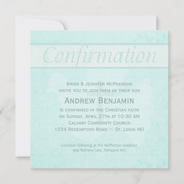 Invitation Le Saint-Esprit de confirmation a plongé avec (Devant)