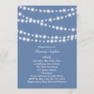 Invitation Le scintillement bleu-clair allume l'invitation de
