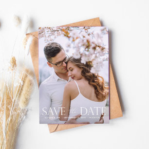 Invitation Le Script V Modern 2 Photo Enregistrer la date