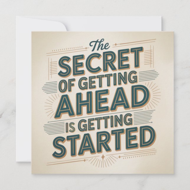 Invitation Le Secret Pour Réussir Est De Commencer (Devant)