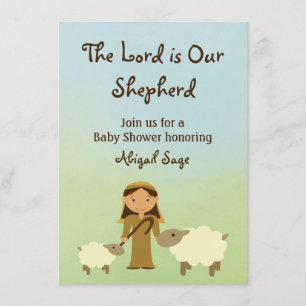 Invitation Le Seigneur est Notre Berger Baby shower Invitatio