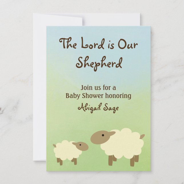 Invitation Le Seigneur est Notre Berger Baby shower Invitatio (Devant)
