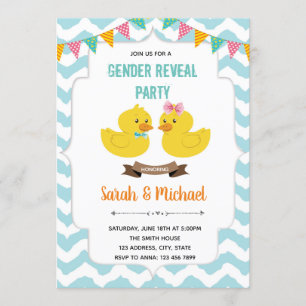 Invitation Le sexe révèle l'invitation de la fête du canard