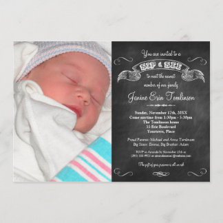Invitation Le Sip de tableau de photo de bébé et voient la
