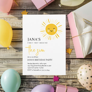 Invitation Le soleil tourne à une fête d'anniversaire