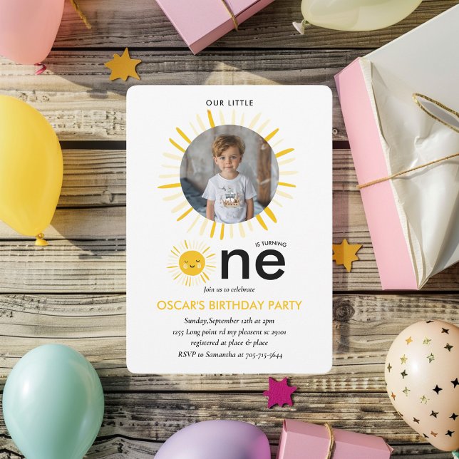 Invitation Le soleil tourne à une fête d'anniversaire (Créateur téléchargé)