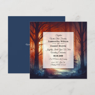 Invitation Le sort boisé du Mariage Feuille en perte de vites