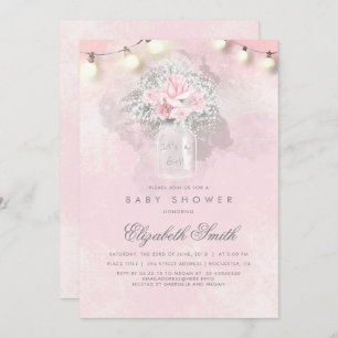 Invitation Le souffle du bébé et le baby shower rustique de