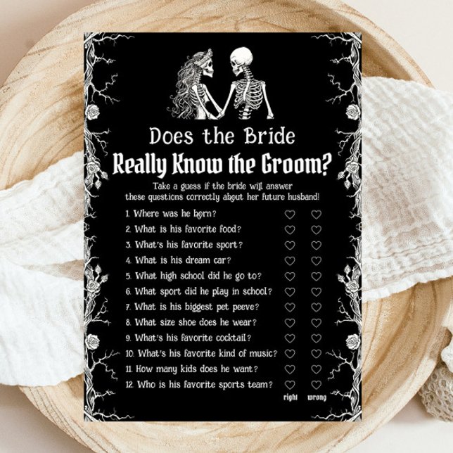 Invitation Le squelette : La mariée connaît-elle vraiment le  (Skeleton Does The Bride Really Know The Groom Game)