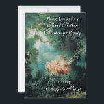 Invitation LE SWING, SWEET SIXTEEN PARTY Champagne Metallic<br><div class="desc">Chef d'oeuvre de Jean - Honoré Fragonard 1767-1768 huile sur toile .Peinture numérique et réélaboration en vert,  jaune,  orange,  rose par Bulgan Lumini . com</div>