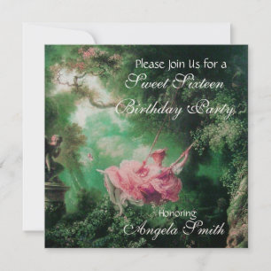Invitation LE SWING, SWEET SIXTEEN PARTY Fuchsia Champagne