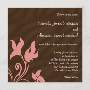 Invitation Le Swirl rose et Brown