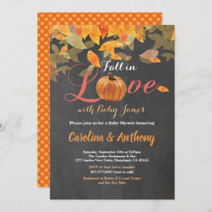 Invitation Le tableau de bord des baby showers Citrouilles to