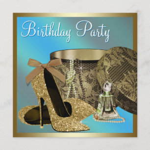 Invitation Le talon haut de perles chausse l'anniversaire