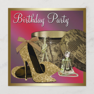 Invitation Le talon haut de perles chausse l'anniversaire