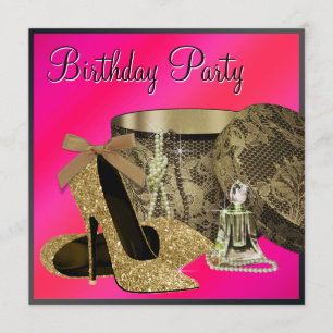 Invitation Le talon haut de perles chausse l'anniversaire de