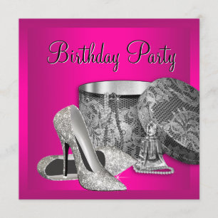 Invitation Le talon haut de perles chausse l'anniversaire des