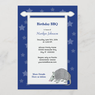 Invitation Le tatou tient le premier rôle la partie de