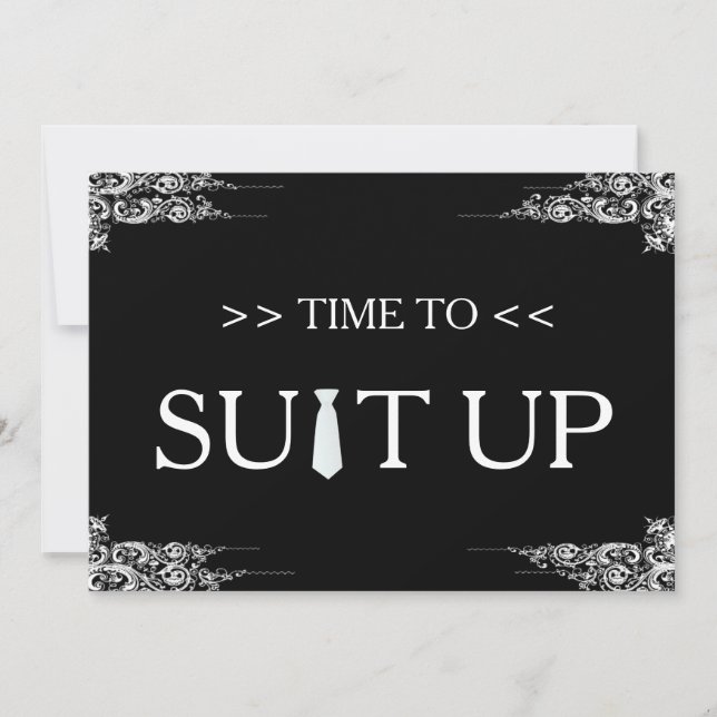 Invitation Le temps d'adapter le Black Chalk Board Swirl (Devant)