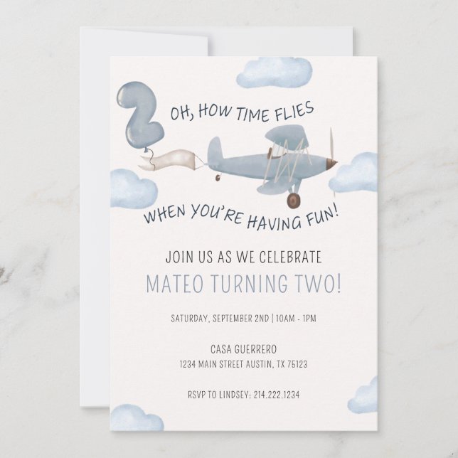 INVITATION LE TEMPS PASSE NAISSANCE (Devant)