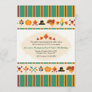 Invitation Le thanksgiving encadre l'invitation