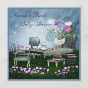 Invitation Le thé de jardin apportent un baby shower de livre