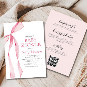 Invitation Le tout en un Baby shower d'aquarelle rose pâle