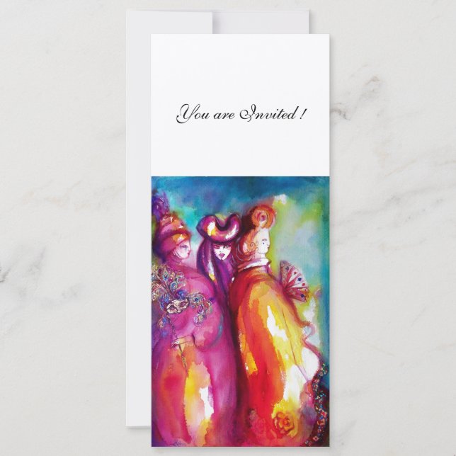 Invitation LE TROISIÈME MASQUE violet rouge blanc champagne m (Devant)