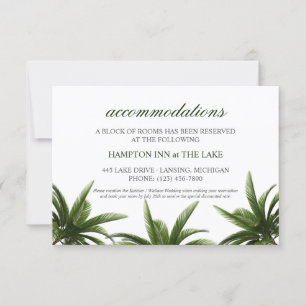 Invitation Le Tropical Palm Tree Green Mariages Hébergement