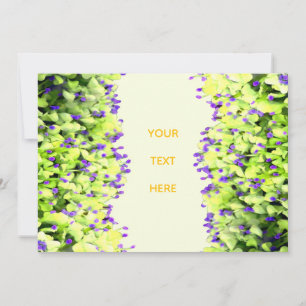 Invitation Le vert rencontre le violet, le bonheur fleurit