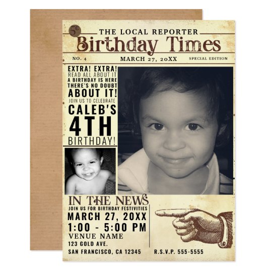 Invitation Le Vieux Retro Anniversaire Vintage De Journal Zazzle Fr Invitation Le Vieux Retro Anniversaire Vintage De Journal Zazzle Fr