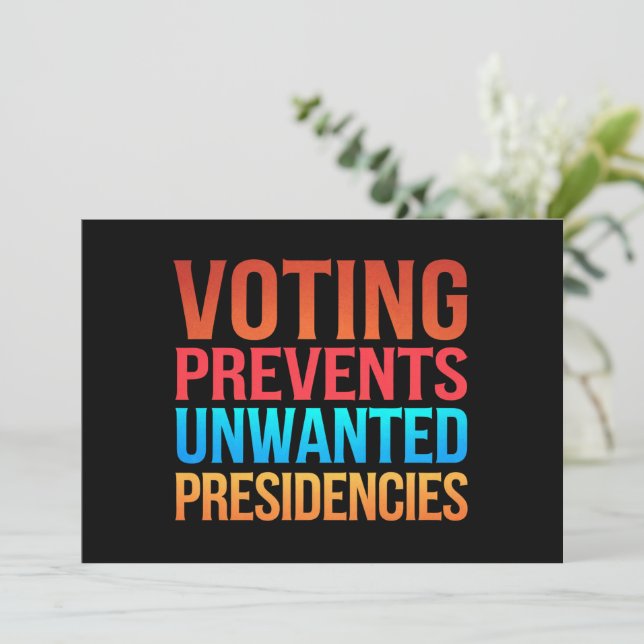 Invitation Le vote empêche l'élection de présidences non dési (Debout devant)