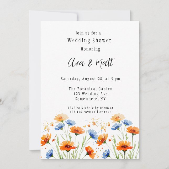 Invitation Le Wedding shower Fleur sauvage Embrace d'été (Devant)