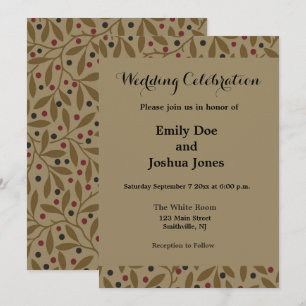 Invitation Leaf Berry Classique Colorful Art Motif