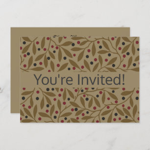 Invitation Leaf Berry Classique Colorful Art Motif
