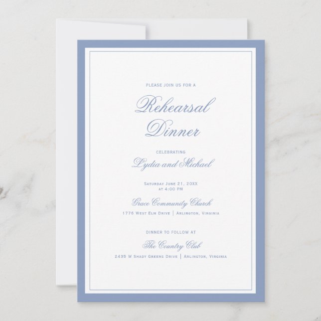 Invitation Leaf Crest Monogram | Scalloped Rehearsal Dinner (Devant)