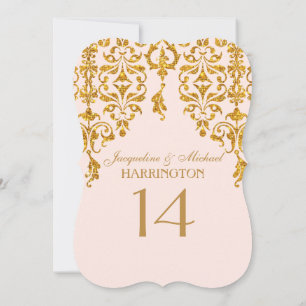 Invitation Leaf Damask Art Nouveau Parties scintillant Numéro