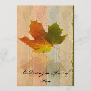 Invitation Leaf d'érable d'automne sur Faux Anniversaire de p