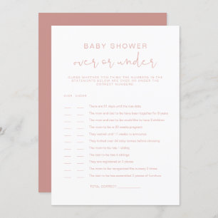 Invitation LEAH Pastel Pink Over Under Baby shower Game