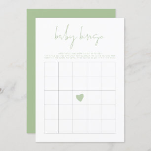 Invitation LEAH Vibrant Pastel Green Baby shower Bingo Jeu