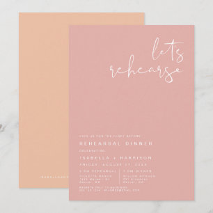 Invitation LEAH Vibrant Pastel Lumineux Dîner de Répétition d