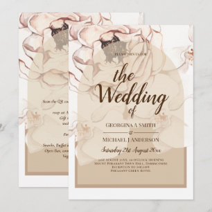 Invitation LeahG Blush Champagne Rose Mariage Floral Inviter