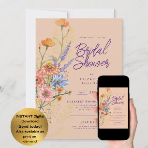 Invitation LeahG Boho Floral Spring Summer Flower Show