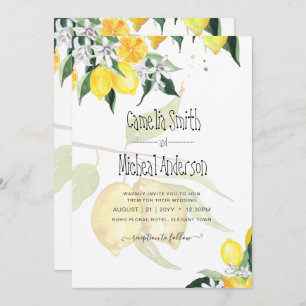 Invitation LeahG Citrus Lemons Budget Mariage Inviter Jaune