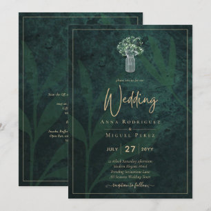 Invitation LeahG Emerald Forest Green Wedding INVITE