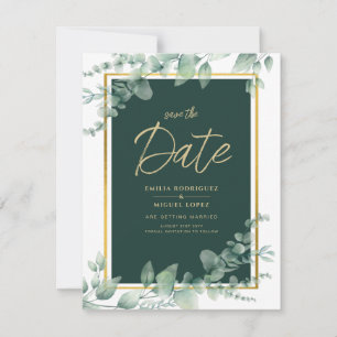 Invitation LeahG Eucalyptus Green Gold MARIAGE QR CODE